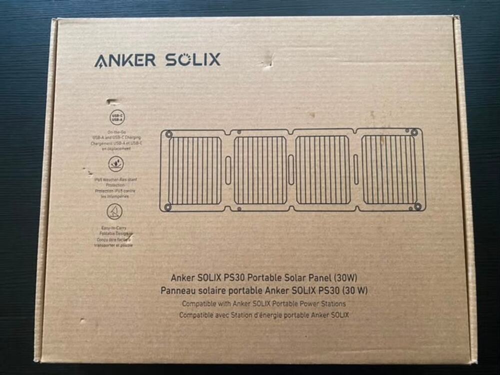 Anker Solix PS30 Solar Panel 30W Foldable Portable Solar Charger 2-Ports